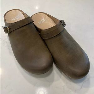 Dansko Burnished Nubuck Leather Mules - Berry